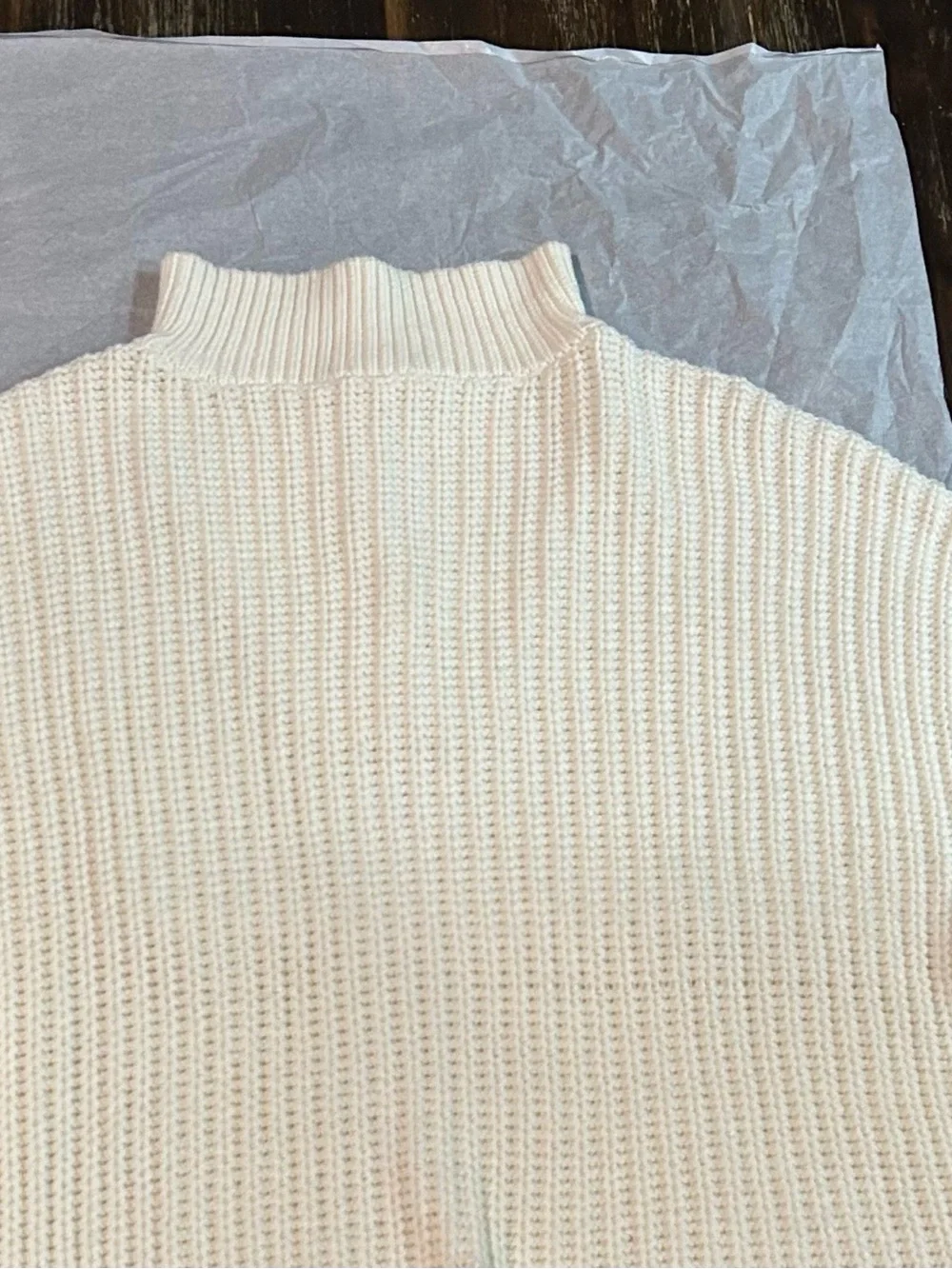 NWOT HavenWell Within off white color Button-Up Mock Neck Sweater